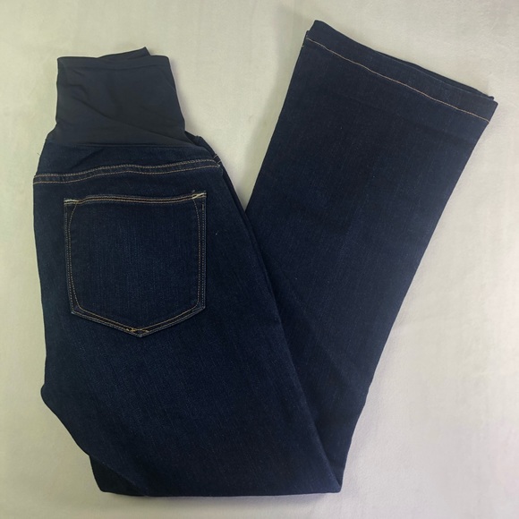 Gap Maternity Long & Lean Jeans 26 Women's Stretch Curvy Fit Flare Dark Wash - Picture 10 of 10